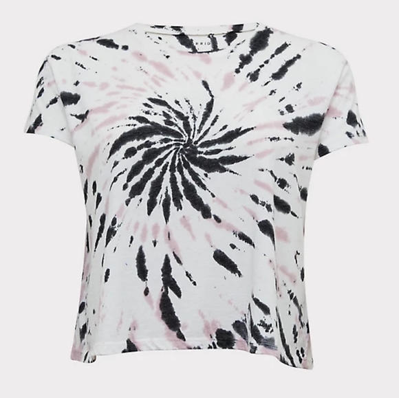 TORRID - CROP TEE -TIE-DYE WHITE - SZ 2x - Picture 5 of 9